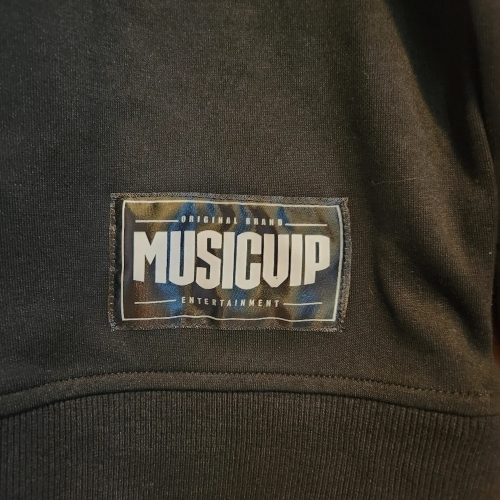 Men's Grupo Firme Embroidered Sweater Sweatshirt MUSICVIP Black Large Like New! - Picture 5 of 9